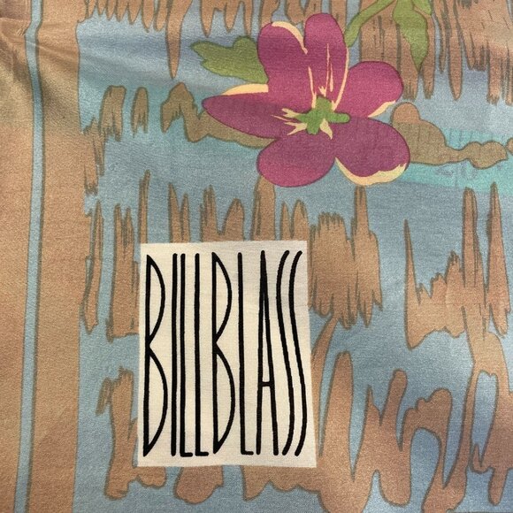 Vintage Bill Blass Womens Floral Silk Scarf 28" Muted Elegant Old Money Heritage - Picture 8 of 10